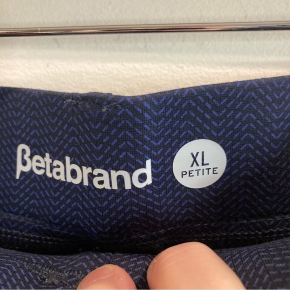 BETABRAND Sz XL Petite Herringbone Like Pattern Career Casual Pants Trousers - Picture 8 of 12